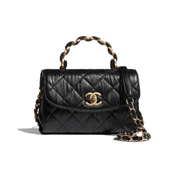 Ch*el mini flap bag with top handle