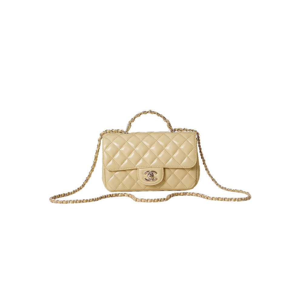 Ch*el mini flap with top handle