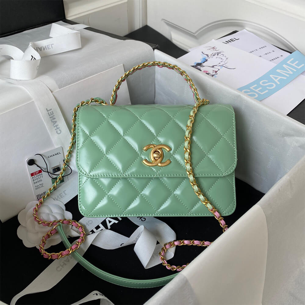 MINI FLAP BAG WITH TOP HANDLE