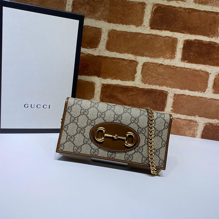 G*u*i horsebit 1955 wallet with chain