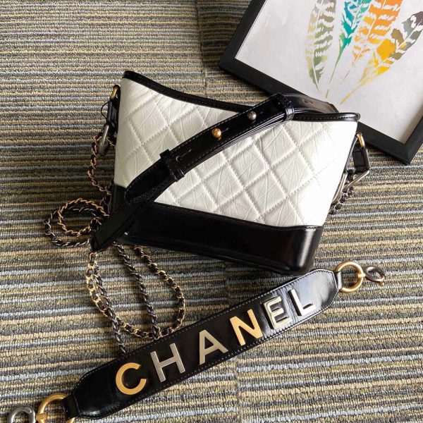 Ch*el calfskin quilted small gabrielle hobo