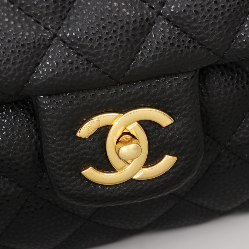 Ch*el travel flap bag black