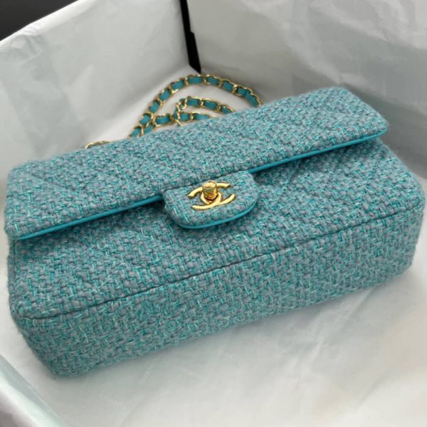 Ch*el tweed medium classic flap bag