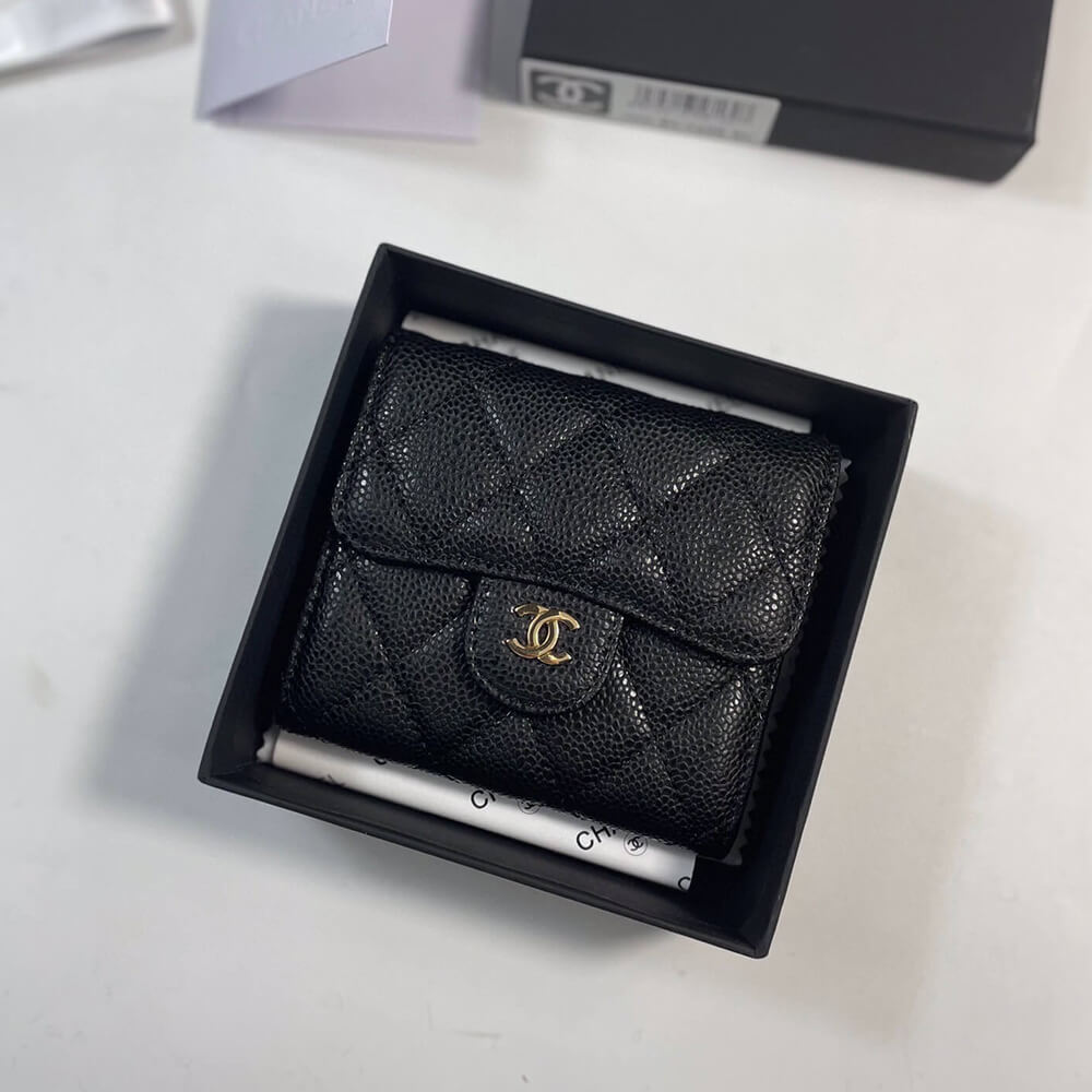 Ch*el flap compact wallet