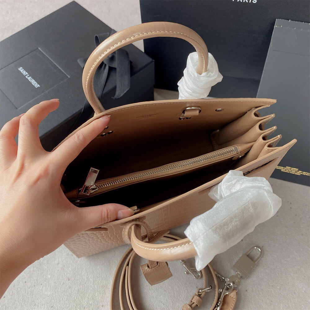 YSL SAC DE JOUR BABY IN CROCODILE-EMBOSSED